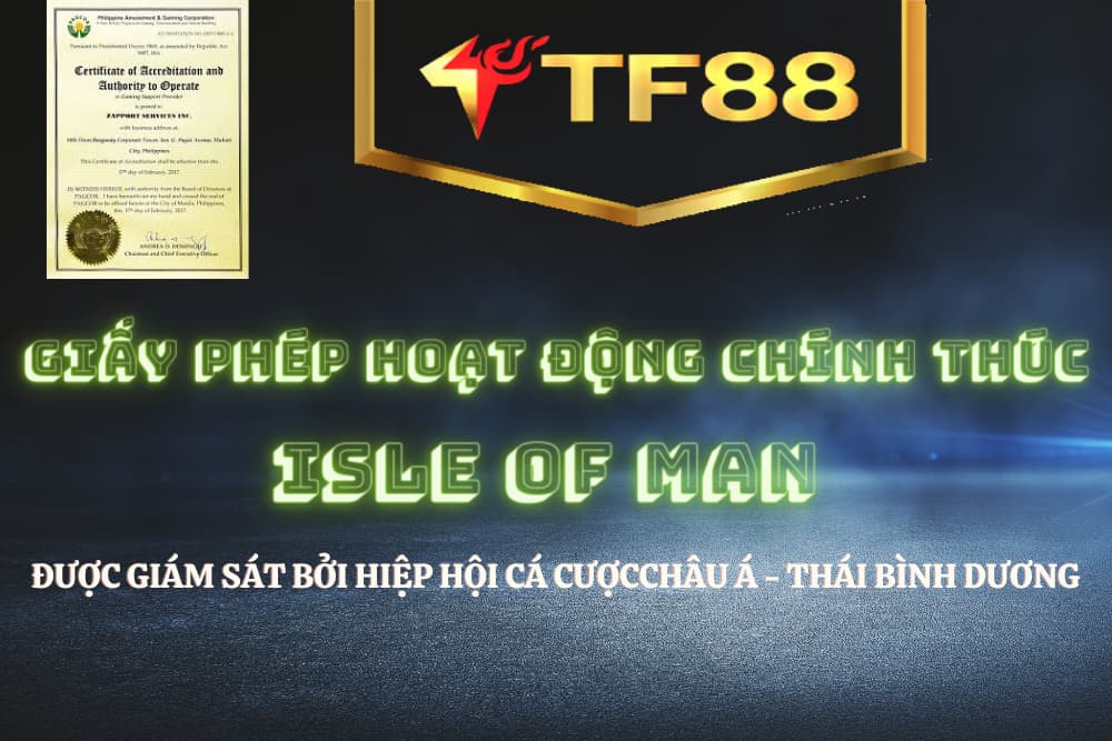 TF88 có giấy phép hoạt động chính thức.